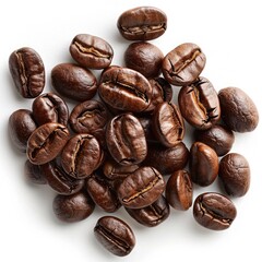 Obraz premium ripe coffee beans isolated on white background