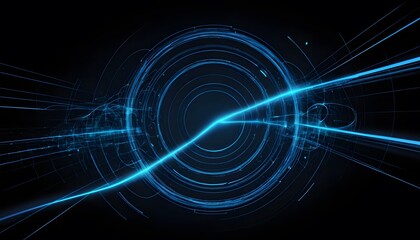 Obraz premium Abstract Blue Line Background Illustration Design, Neon Glowing, Technology Background, The Lines Are Irregular And Chaotic