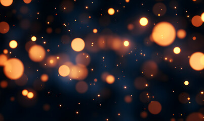 Obraz premium Abstract dark blue glitter and circle shaped bokeh on blurry background. Festive backdrop for holiday or event. Christmas and Happy New year background. 