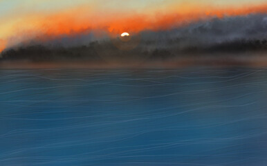 sunrise over the lake