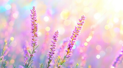 Obraz premium National Heath Day Vibrant CloseUp of Purple Heather Flowers