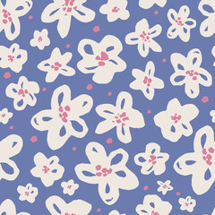 Seamless patterns with floral for fabric, textiles, clothing, wrapping paper, poster, banner, interior decor, abstract backgrounds.