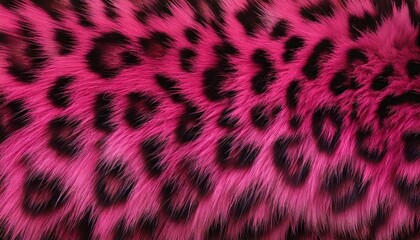 Pink and black leopard print fur background 