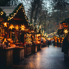 Christmas market with artisan crafts