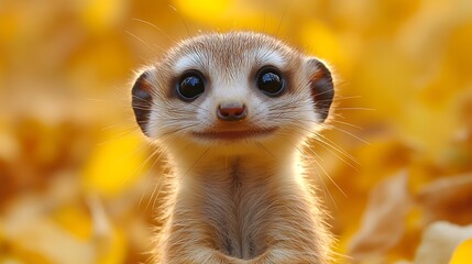 Fototapeta premium Alert meerkat staring forward in stunning nature scene wallpaper images