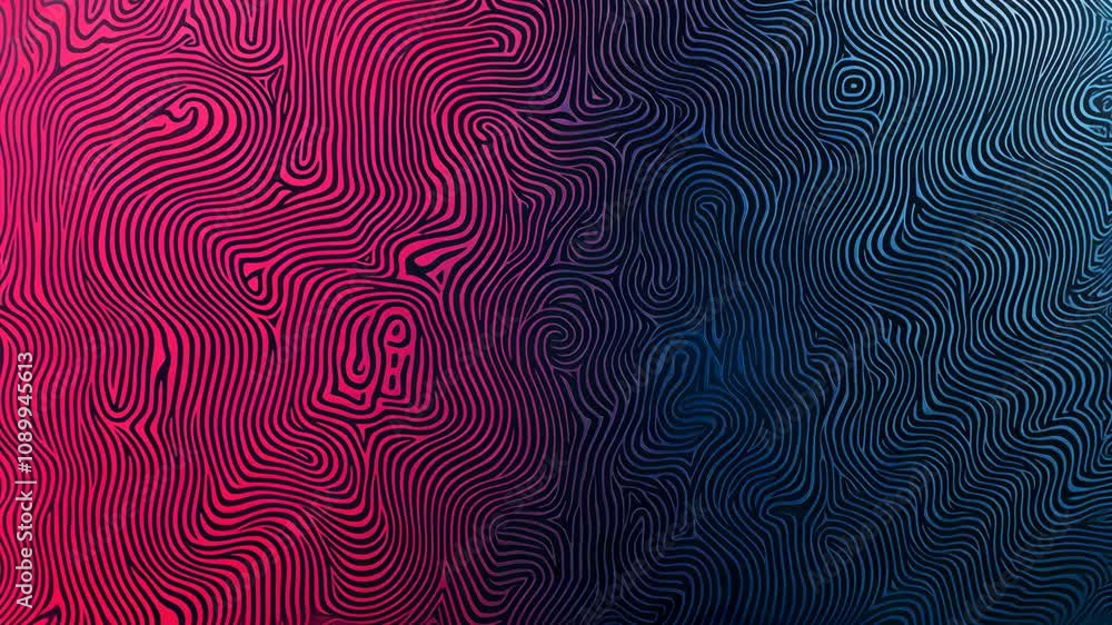 Poster abstract pink and blue swirling lines create a dynamic visual effect
