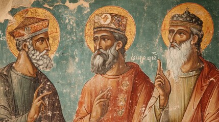 Early Christian Theologians Engaged in a Profound Debate on Doctrinal Inclusion Captured in an Ancient Fresco Depicting the Essence of Theological Discourse