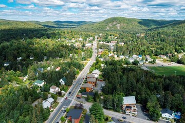 The rural country town of Val-David in the Laurentians, Quebec, Canada.