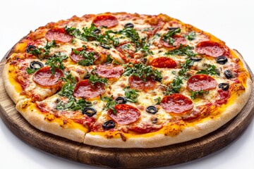 Delicious Pizza on Table Close Up