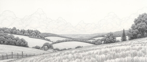 Fototapeta premium pencil drawing landscape