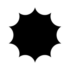 Black star icon isolated on white background. Sun, sparkle, twinkle, starburst or bling sign. Flash, flare or glare, light or firework, explosion, radiance magic symbol. Trendy y2k pictogram.