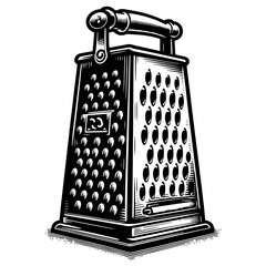 Grater hand drawn kitchen and cooking illustration. Raster on white background, generative ai.