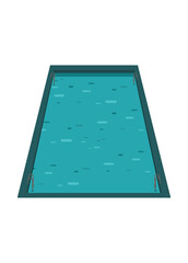 Swimming pool. Simple flat illustration in perspective view.