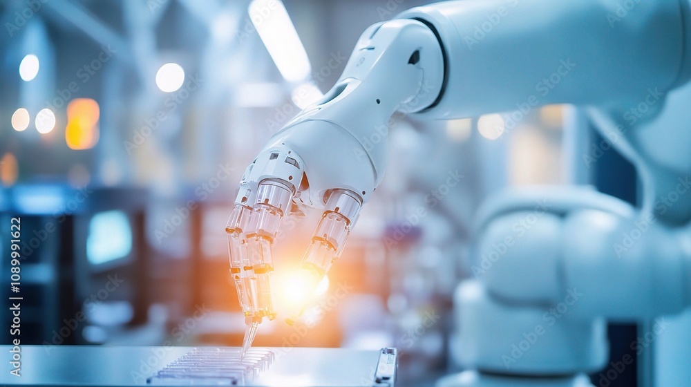 Aufkleber advanced robotic arm performing precision tasks in a modern industrial setting for automation and te