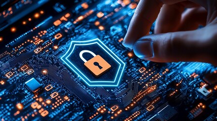 Obraz premium Cybersecurity Report with Business Continuity Strategies Highlighted against Digital Backdrop