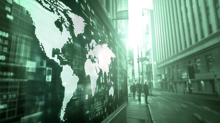 Global Financial Markets Impacted by Trade Conflicts on Digital Display