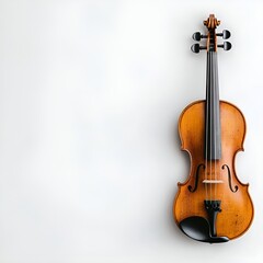 Fototapeta premium Violin Top View Shot on White Background