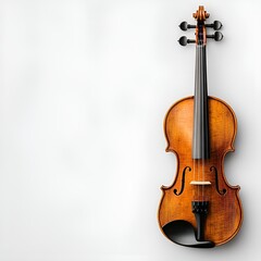 Fototapeta premium Violin Top View Shot on White Background