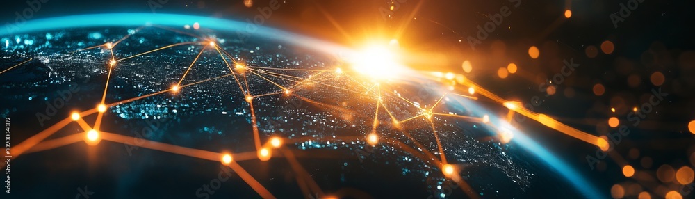 Poster emerging bitcoin technology unveils holographic networks global impact digital innovation futuristic