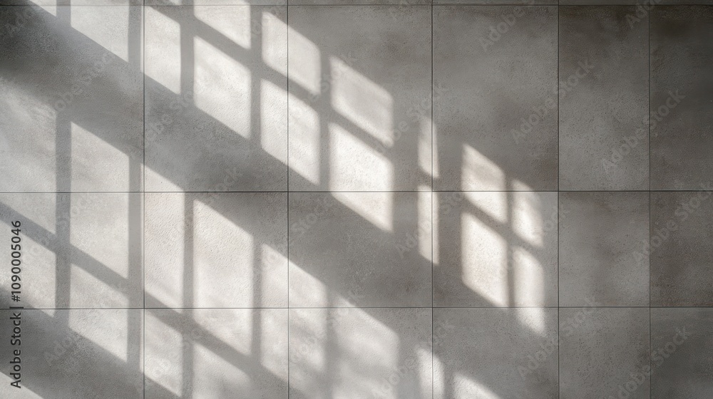 Poster abstract wall with shadows creating a geometric pattern.