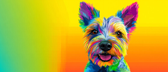 Naklejka premium Glen Of Imaal Terrier Dog Close Up Cool Action Shot