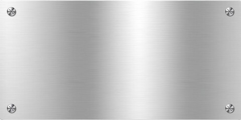 Brushed stainless steel plate with a sleek silver metal texture, creating a gradient effect for a banner or background, texture, wide