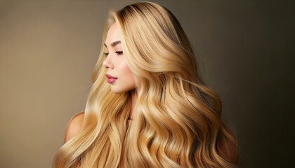 Naklejka premium Beautiful young woman with clean perfect skin. hair or beauty Commercial