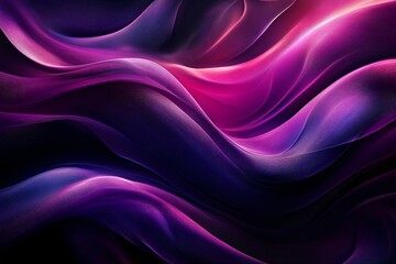 Obraz premium Motion animation of 3d neon purple and pink flowing light rays waves lines on black background. Digital data structure. Futuristic minimal abstract backdrop for design