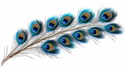 Obraz premium Peacock feathers isolated cutout on transparent background, elegant ostentatious beautiful. Elegant Peacock Feathers. Illustration