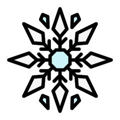snowflake outline color icon. use for modern concept, print, UI, UX kit, web and app development. Vector EPS 10, related to winter, cold season.  © Ari Supriharyati