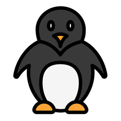 Fototapeta premium penguin outline color icon. use for modern concept, print, UI, UX kit, web and app development. Vector EPS 10, related to winter, cold season. 