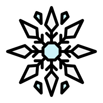 snowflake outline color icon. use for modern concept, print, UI, UX kit, web and app development. Vector EPS 10, related to winter, cold season. 