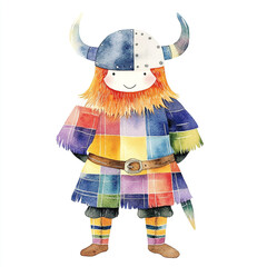 Obraz premium Highlander Watercolor Illustration With Simple Dog
