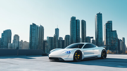 Naklejka premium car in the city