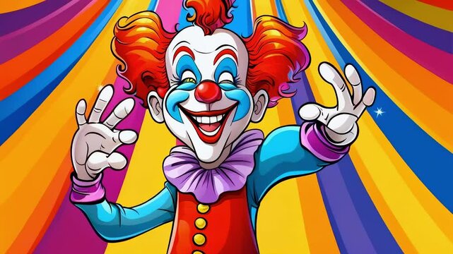 Circus Cartoon with Clown