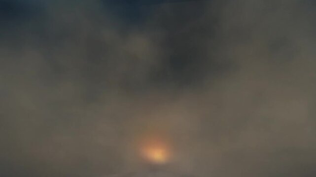 
violent nuclear explosion the shock wave shakes the camera