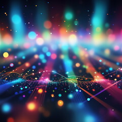 Abstract background ideal for digital, technologies, data science, scientific, neural networks, AI, network, data transmission and analysis, audio and visual concept.
