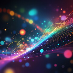 Abstract background ideal for digital, technologies, data science, scientific, neural networks, AI, network, data transmission and analysis, audio and visual concept.