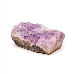 Fototapeta premium Discover the beauty and healing properties of amethyst crystals in a serene setting. On white background