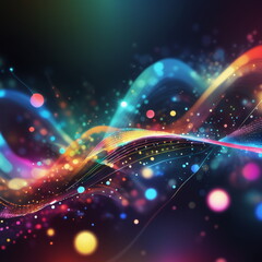 Abstract background ideal for digital, technologies, data science, scientific, neural networks, AI, network, data transmission and analysis, audio and visual concept.