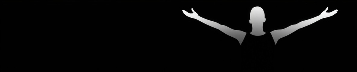 Fototapeta premium Silhouette of person with arms wide open