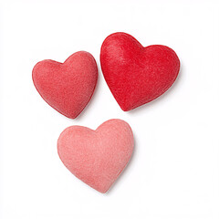 Explore creative ways to use heart-shaped decor for a romantic ambiance. On white background