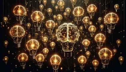 Eine Konstellation brillanter Gedanken, die das enorme Potenzial des menschlichen Geistes symbolisiert.