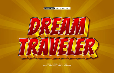 dream traveler editable text effect with a game and play text style