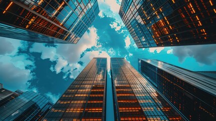 Skyscrapers, city, urban, architecture.