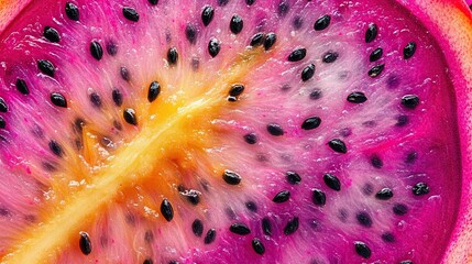 Close-up of a Sliced Dragon Fruit