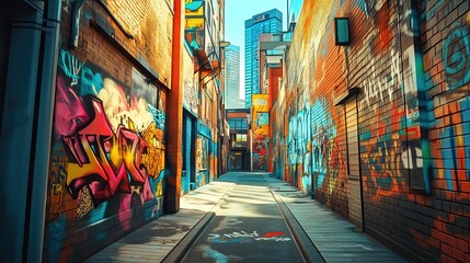 Obraz premium Colorful Graffiti Alleyway