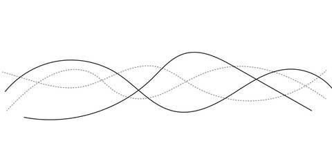 Abstract thin gray and white wavy lines background. Thin wavy curve line vector background.