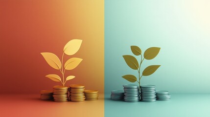 Design a minimalist infographic explaining the difference between active and passive investing strategies.