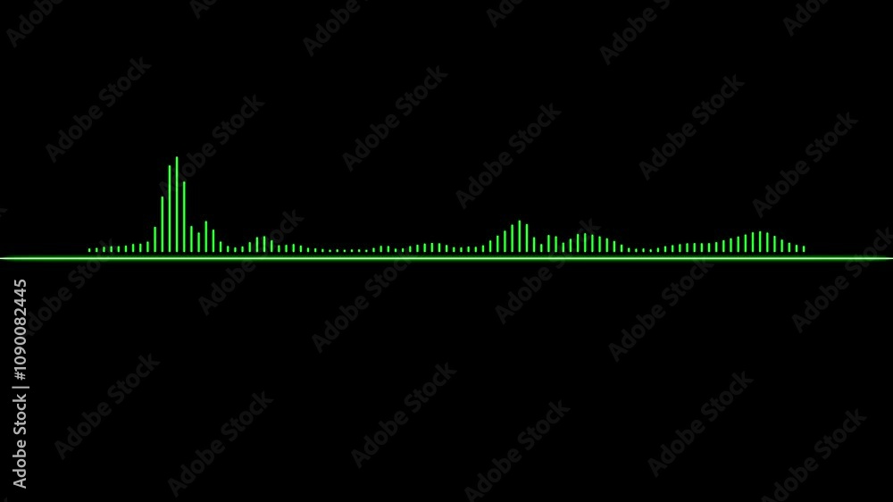 Poster animated sound wave spectrum black background, black audio wave or frequency digital design under th